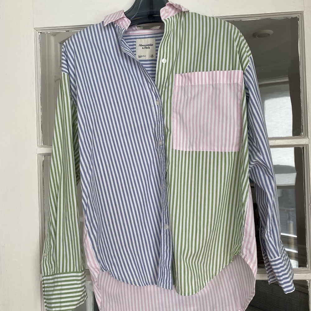 Striped Multicolor Button-Up Shirt